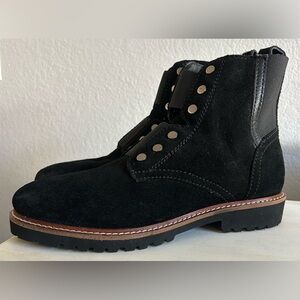 NWOT Softwalk Indiana boots, black suede, silver studs, women’s size 9.